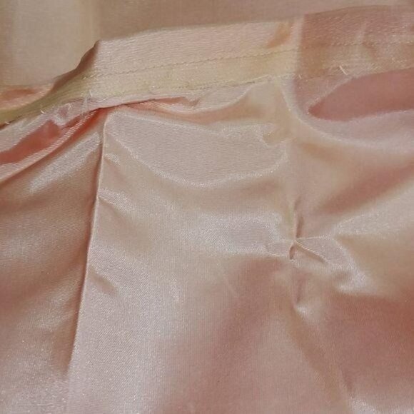 Vintage HandCrafted Pink Peach Lined Zippered Sleeveless Pleated Midi Sz S Dress - Picture 4 of 13